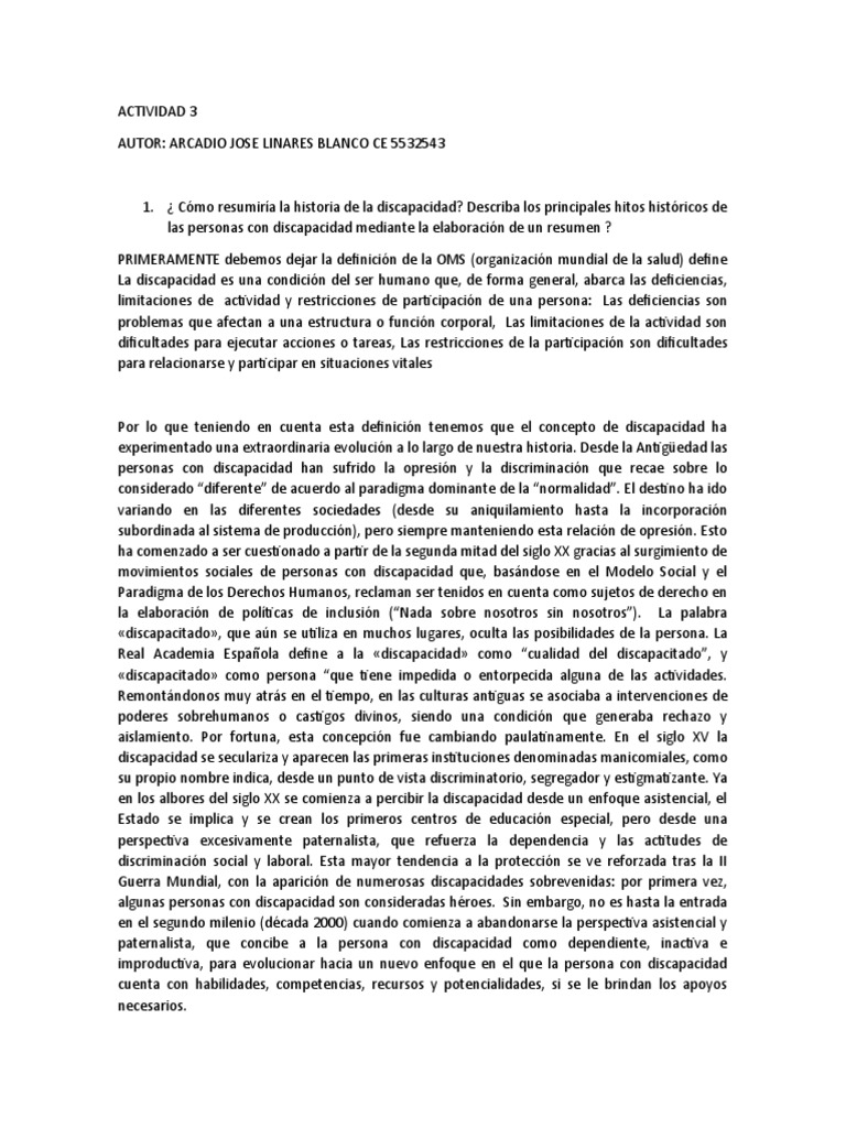 Historia y Inclusión de la Discapacidad | PDF | Inclusión (Educación ...