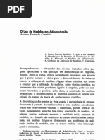 O Uso de Modelos em Administração