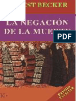 La Negacion de La Muerte - Becker, Ernest