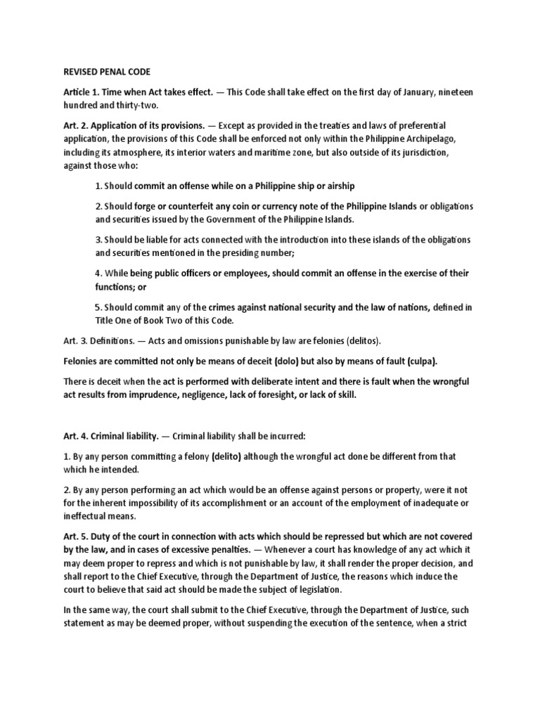 Revised penal code pdf crime violence crimes