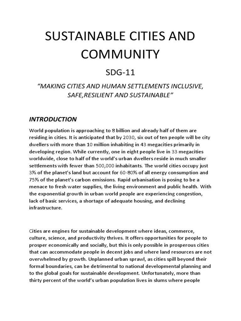 Sustainable Cities And Community Pdf City Sustainability