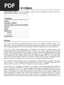 Anthropology of Religion