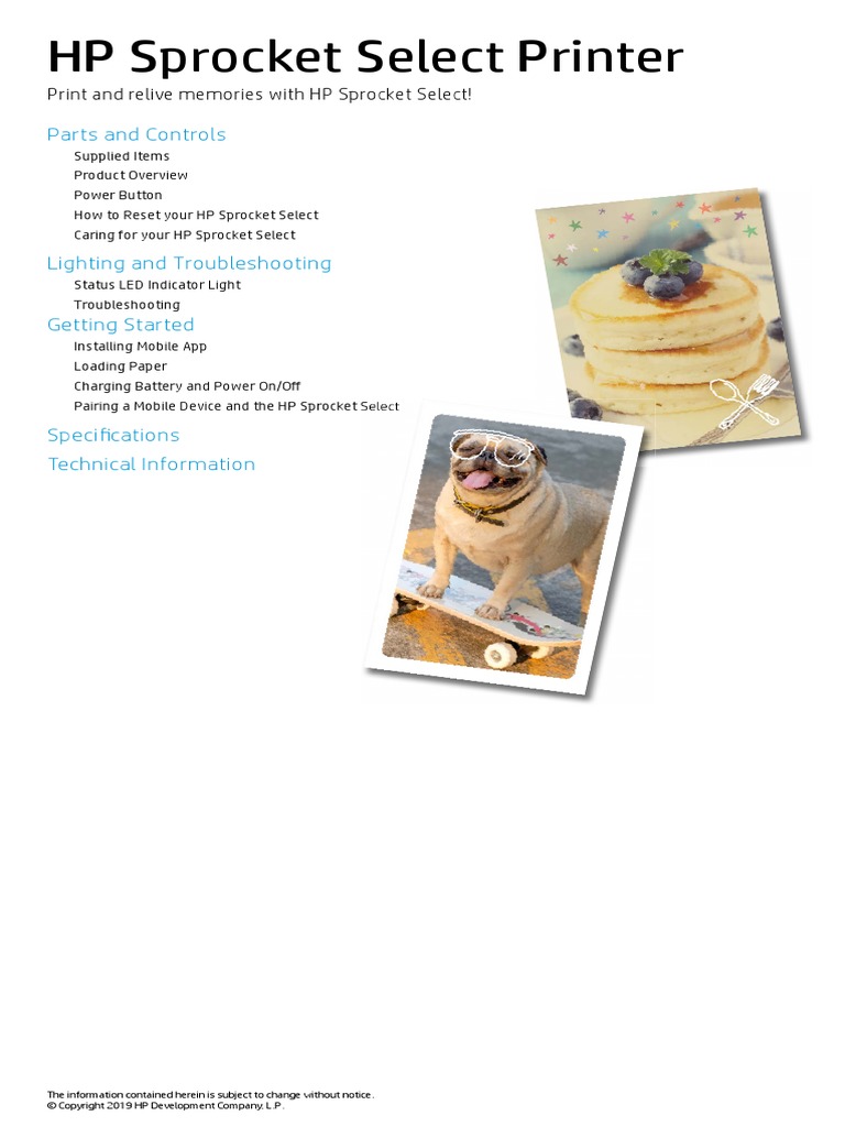 HP Sprocket Manual PDF Ios Radio