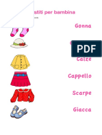 Italian Clothing Vocabulary For Children or Beginners