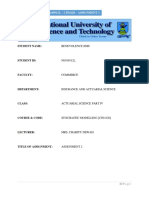 Benevolence Jimu (N0189512L) - Stochastic Modelling (Cin4120) - Assignment 2