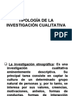 Tipologia de La Investigacion Cualitativa