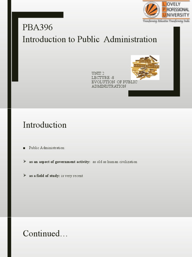 Evolution of Public Administration | PDF