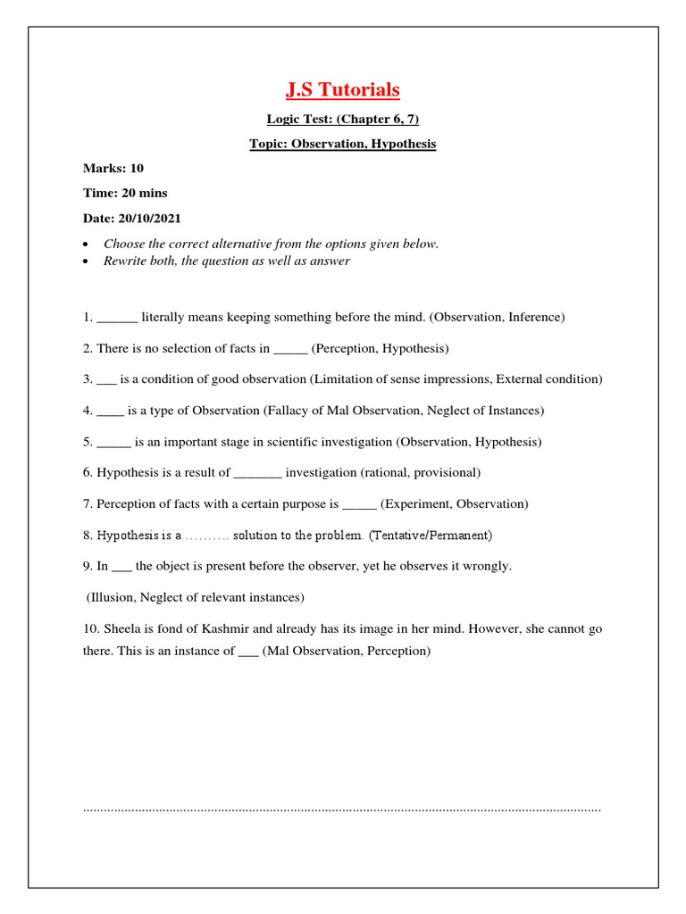 Logic Chapter 2 Question And Answer
