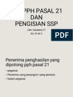 SPT PPH Pasal 21 DAN Pengisian SSP: Oleh: Salsabila CT KLS: IX AK 3