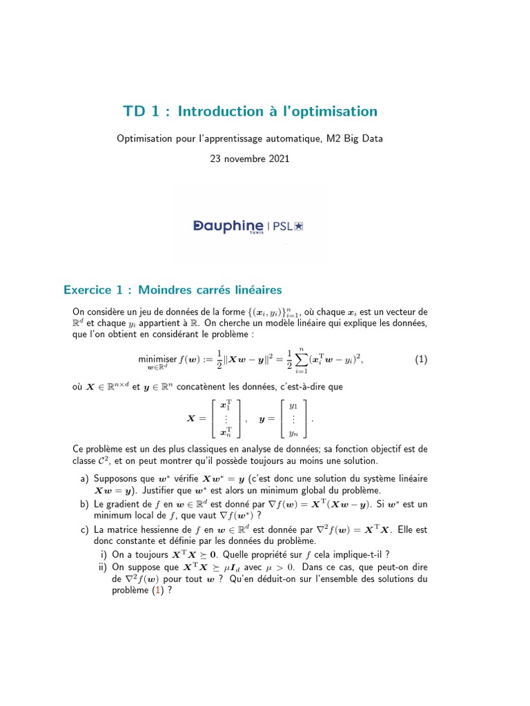 Introduction à l'optimisation linéaire | PDF | Extremum | Optimisation ...