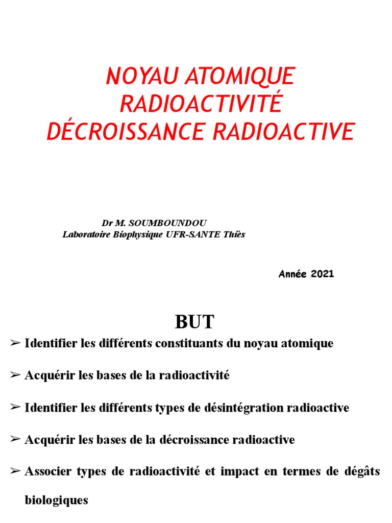 Noyau Atomique RADIOACTIVITEě PDF