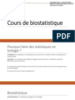 Cours de biostatistique  