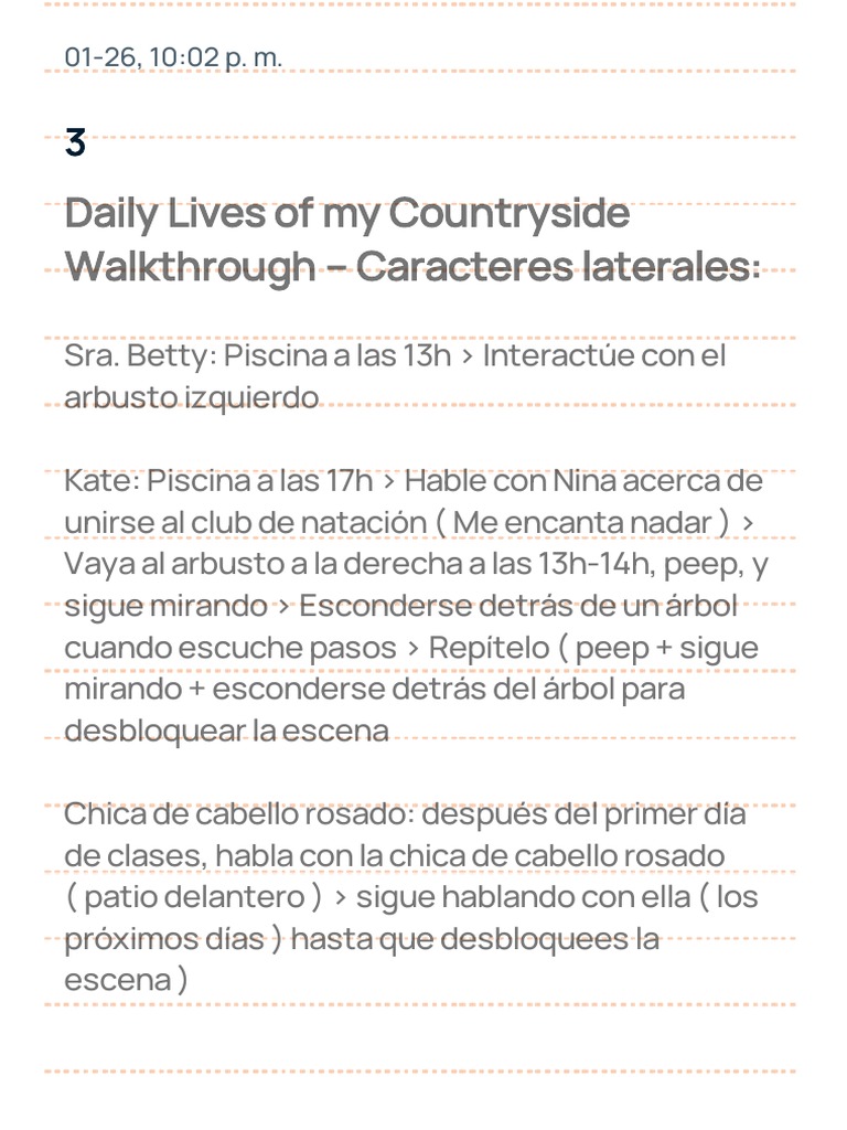 Daily Lives of My Countryside Walkthrough - Caracteres Laterales | PDF