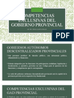 Diapositivas Competencias Exclusivas Del Gobierno Provincial