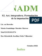 Unadm: S2. Act. Integradora. Formulación de La Imputación