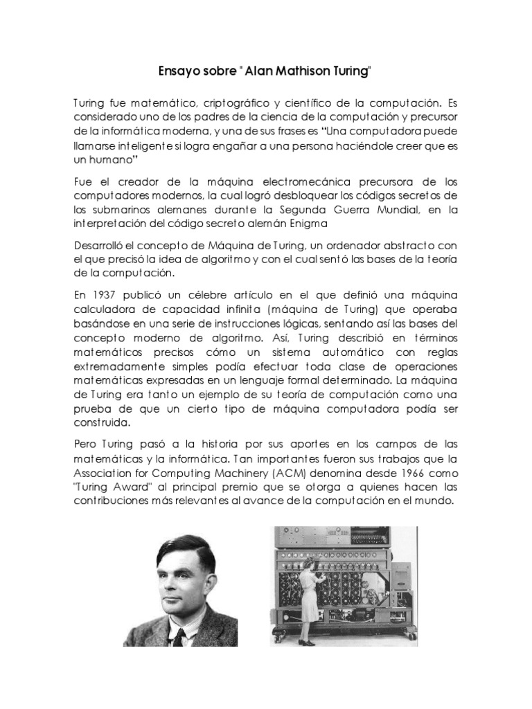 Ensayo - Alan Turing | PDF