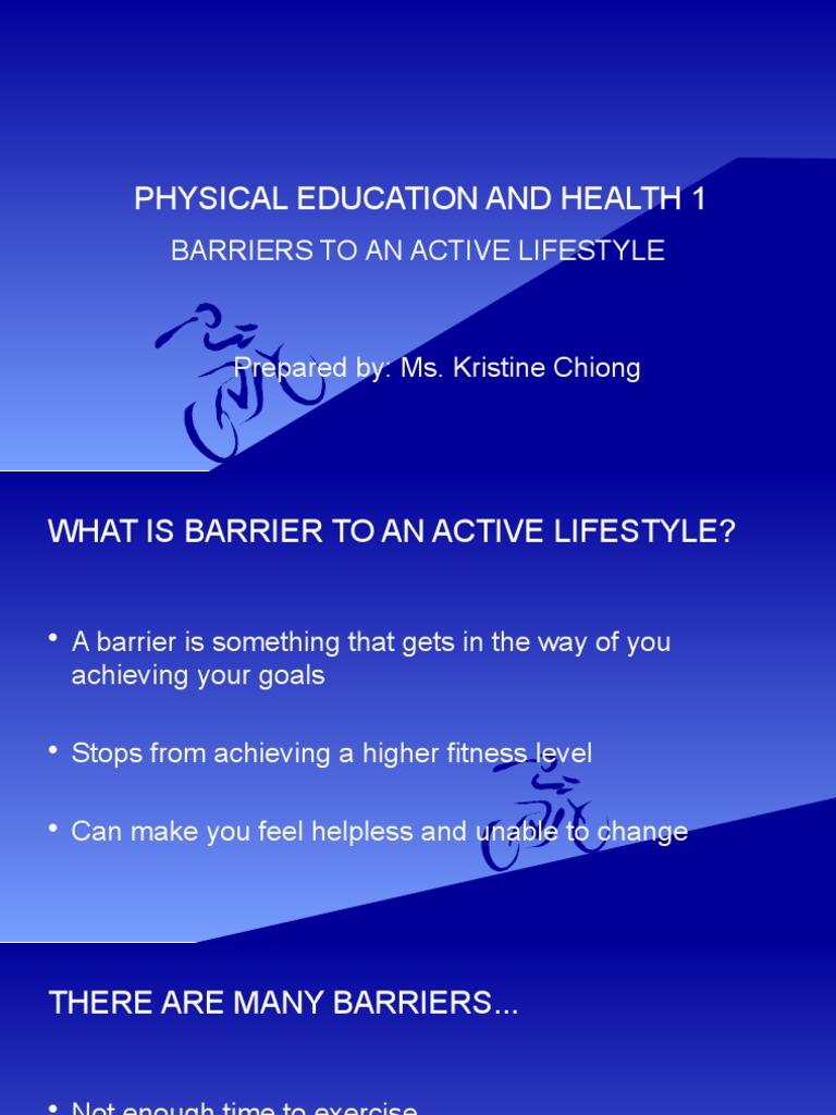 Barriers To An Active Lifestyle PDF Physical Fitness Health Sciences