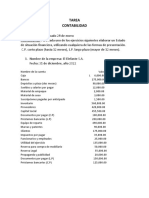 Tarea Estado de Situación Financiera