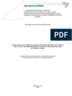 Organização dos Conteúdos de Educação Física na Rede Municipal de Senador Canedo