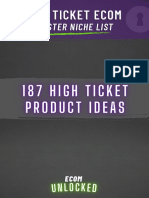 Find Your High Ticket E-Commerce Niche with 187+ Ideas