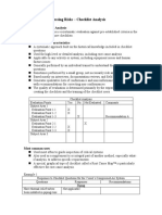 Summary Checklist Analysis