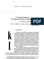 O Capital Humano Na Filosofia Social de Marshall