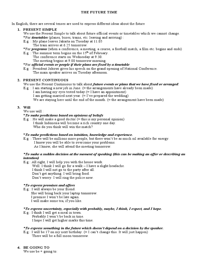 Future all types pdf