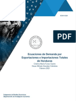 Ecuaciones de Demanda Por Exportaciones Importaciones Totales de Honduras