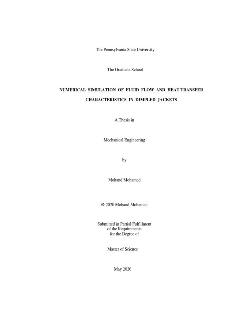 Mohand Mohamed May2020 | PDF | Heat Transfer | Reynolds Number