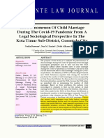 The Phenomenon of Child Marriage During The Covid-19 Pandemic From A Legal Sociological (Habit Econoic, Matchmaching Education)