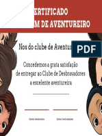 Certificado de Aventureira