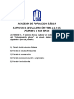 Calentamiento global y tipos de párrafos