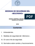 1-3-4. Medidas de Seguridad Del Boliviano - BCB