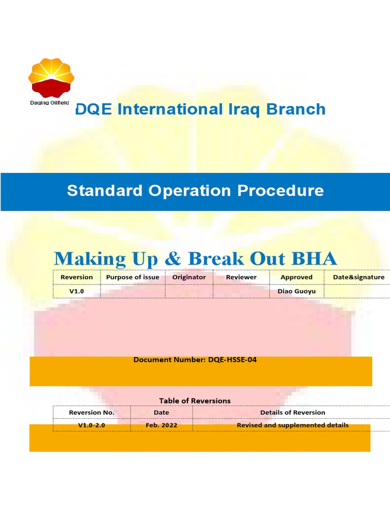 SOP-4-Making Up & Break Out BHA | PDF | Crane (Machine) | Forklift