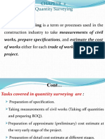 Quantity Surveying Is A Term or Processes Used in The: Construction Industry To Take Measurements of Civil