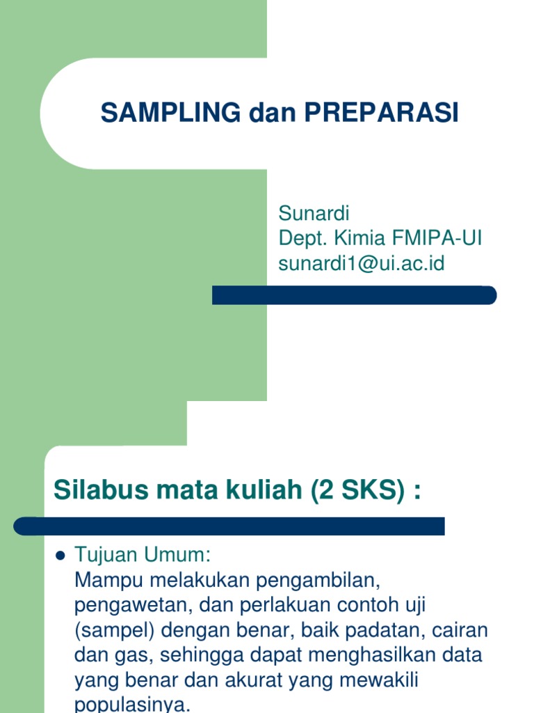 Sampling & Preparasi | PDF | Metode & Bahan Ajar | Komputer