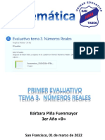 BPF... MATEMÁTICA. 1er Evaluativo Tema 3 Nros Reales. 01 Marzo 2022