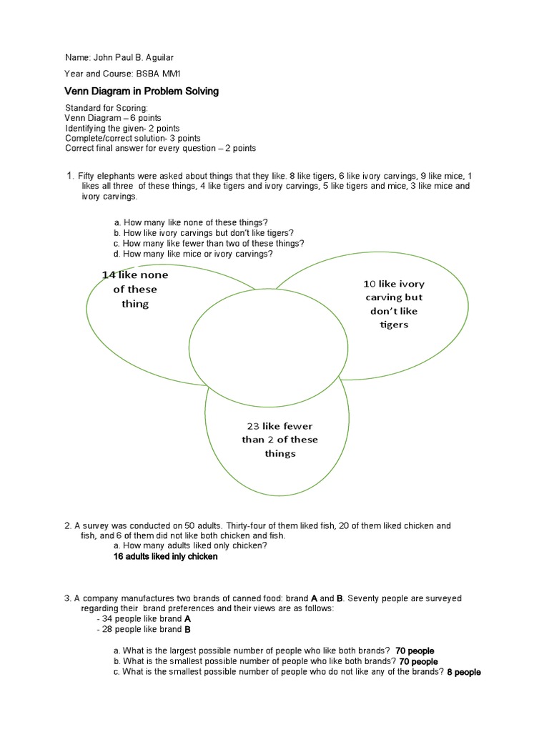 Venn Diagram Problem Solving Guide | PDF