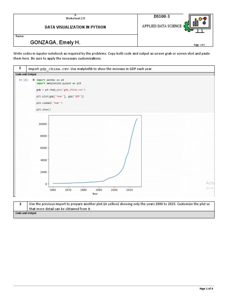 Data Visualization Tasks in Python | PDF | Computers | Technology ...