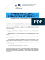 2017 Opendoors Declaration of Valencia