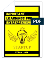 Important Learnings For Startups