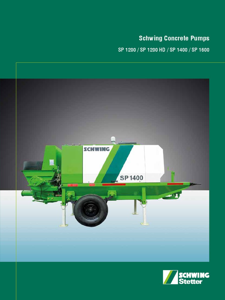 Schwing Stationary Concrete Pump SP1200 SP1600 | Download Free PDF ...