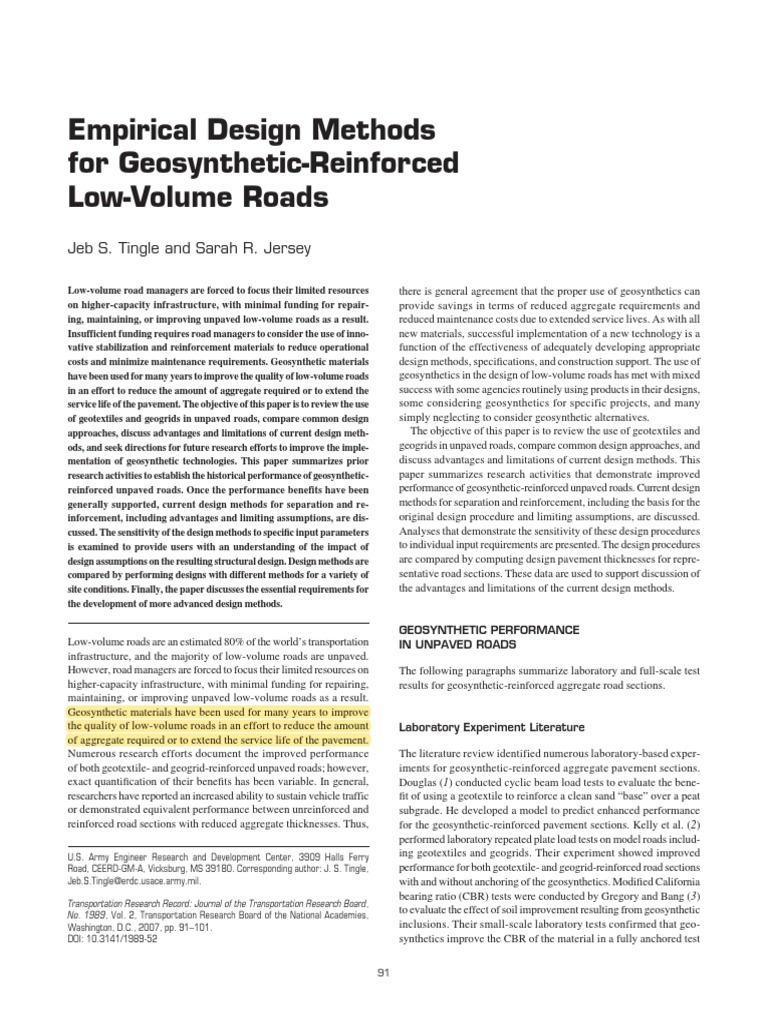 Geosynthetics in Low-Volume Road Design | PDF | Road | Road Surface