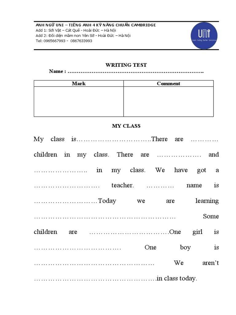 writing test PDF