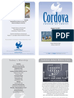 Cordova Church Bulletin August 14, 2011