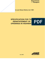 Specification For The Reinstatement of Openings in Highways - A Code of Practice. 2nd Edition (Including Revision Dated August 2002)