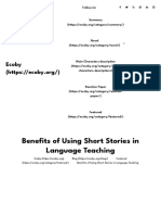 Benefits of Using Short Stories in Language Teaching