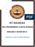 IIT MADRAS BSC PROGRAMING & DATA SCIENCE: ENGLISH-1 NOTES W1-9
