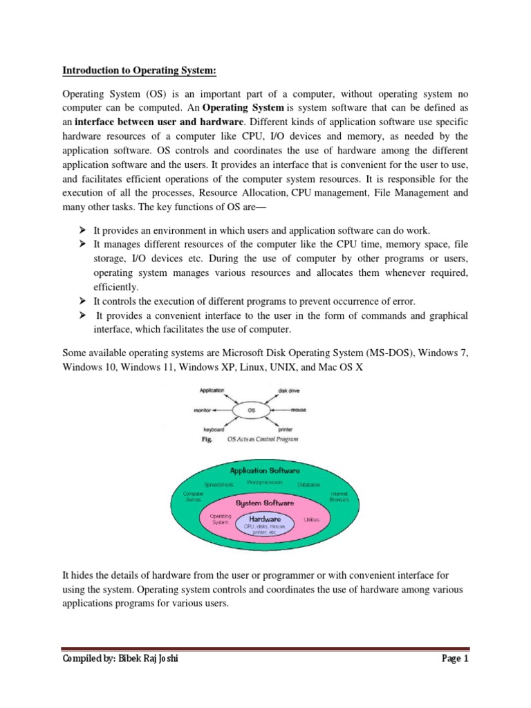 Unit 3 Introduction To Operating System | PDF | Operating System ...