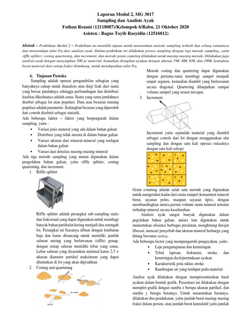 Metode Sampling: Coning dan Quartering | PDF